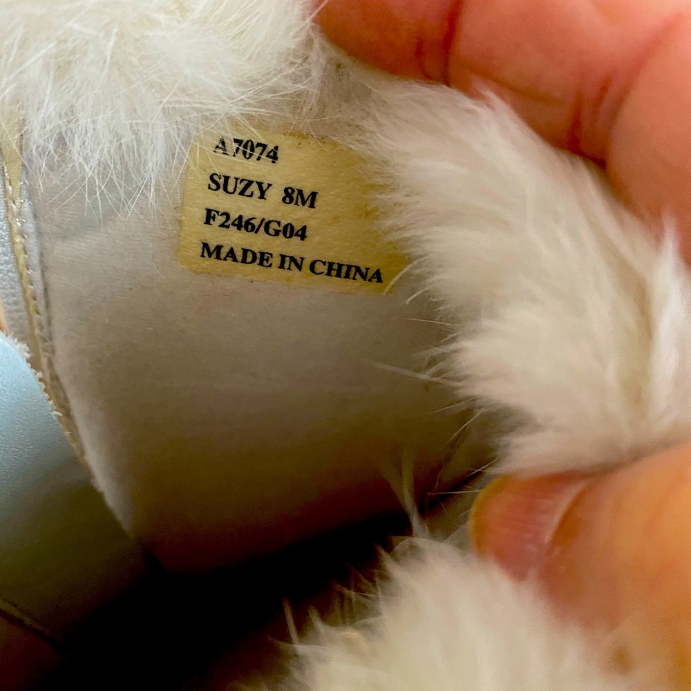 Coach “Suzy” Rabbit-trim Boots